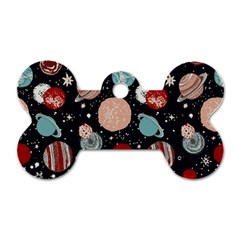 Space Galaxy Pattern Dog Tag Bone (two Sides) by Pakjumat