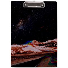 Retro Vintage Space Galaxy A4 Acrylic Clipboard by Pakjumat