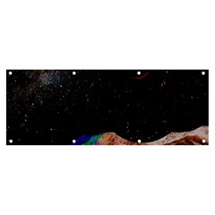 Retro Vintage Space Galaxy Banner And Sign 8  X 3  by Pakjumat