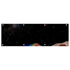 Retro Vintage Space Galaxy Banner And Sign 9  X 3  by Pakjumat