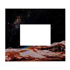 Retro Vintage Space Galaxy White Wall Photo Frame 5  X 7  by Pakjumat