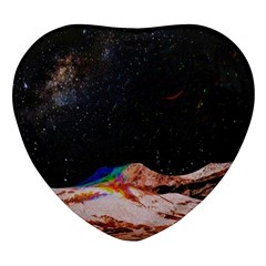 Retro Vintage Space Galaxy Heart Glass Fridge Magnet (4 Pack) by Pakjumat