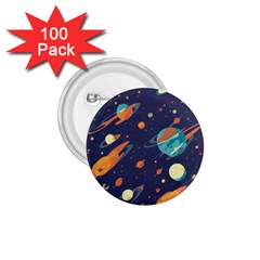 Space Galaxy Planet Universe Stars Night Fantasy 1 75  Buttons (100 Pack)  by Pakjumat