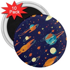 Space Galaxy Planet Universe Stars Night Fantasy 3  Magnets (10 Pack)  by Pakjumat