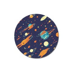 Space Galaxy Planet Universe Stars Night Fantasy Magnet 3  (round) by Pakjumat