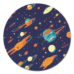 Space Galaxy Planet Universe Stars Night Fantasy Magnet 5  (round) by Pakjumat