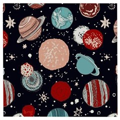 Space Galaxy Pattern Wooden Puzzle Square by Pakjumat