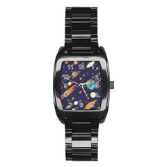 Space Galaxy Planet Universe Stars Night Fantasy Stainless Steel Barrel Watch by Pakjumat