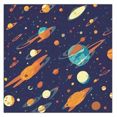 Space Galaxy Planet Universe Stars Night Fantasy Square Satin Scarf (36  X 36 ) by Pakjumat