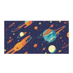 Space Galaxy Planet Universe Stars Night Fantasy Satin Wrap 35  X 70  by Pakjumat