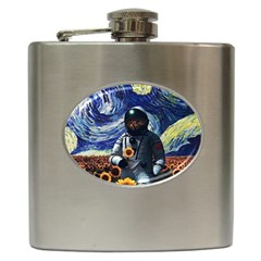 Starry Surreal Psychedelic Astronaut Space Hip Flask (6 Oz) by Pakjumat