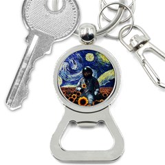 Starry Surreal Psychedelic Astronaut Space Bottle Opener Key Chain by Pakjumat