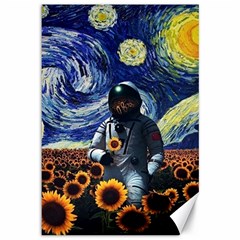 Starry Surreal Psychedelic Astronaut Space Canvas 12  X 18  by Pakjumat