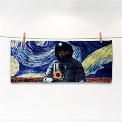 Starry Surreal Psychedelic Astronaut Space Hand Towel by Pakjumat