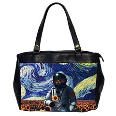 Starry Surreal Psychedelic Astronaut Space Oversize Office Handbag (2 Sides) by Pakjumat