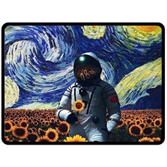 Starry Surreal Psychedelic Astronaut Space Fleece Blanket (large) by Pakjumat