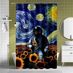 Starry Surreal Psychedelic Astronaut Space Shower Curtain 48  X 72  (small)  by Pakjumat