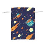 Space Galaxy Planet Universe Stars Night Fantasy Lightweight Drawstring Pouch (S) Front