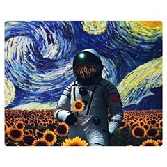 Starry Surreal Psychedelic Astronaut Space Two Sides Premium Plush Fleece Blanket (medium) by Pakjumat