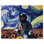 Starry Surreal Psychedelic Astronaut Space Two Sides Premium Plush Fleece Blanket (Medium) 60 x50  Blanket Back