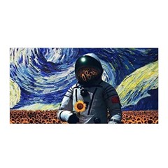 Starry Surreal Psychedelic Astronaut Space Satin Wrap 35  X 70  by Pakjumat