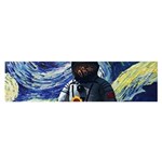 Starry Surreal Psychedelic Astronaut Space Oblong Satin Scarf (16  x 60 ) Front