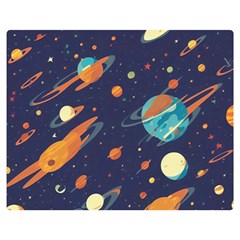 Space Galaxy Planet Universe Stars Night Fantasy Premium Plush Fleece Blanket (medium)