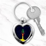 Rocket Halftone Astrology Astronaut Key Chain (Heart) Front