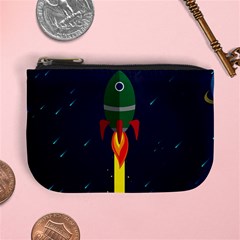 Rocket Halftone Astrology Astronaut Mini Coin Purse by Pakjumat