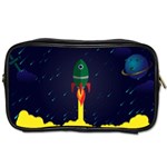 Rocket Halftone Astrology Astronaut Toiletries Bag (One Side) Front