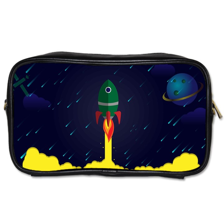 Rocket Halftone Astrology Astronaut Toiletries Bag (One Side)