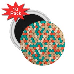 Multicolored Honeycomb Colorful Abstract Geometry 2 25  Magnets (10 Pack)  by Pakjumat