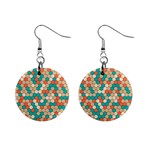 Multicolored Honeycomb Colorful Abstract Geometry Mini Button Earrings Front