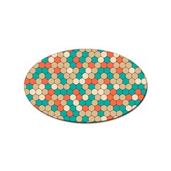 Multicolored Honeycomb Colorful Abstract Geometry Sticker Oval (100 Pack) by Pakjumat