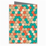 Multicolored Honeycomb Colorful Abstract Geometry Greeting Card Right