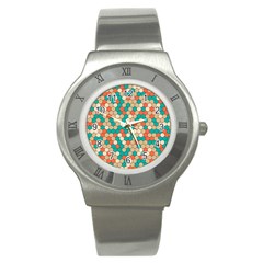 Multicolored Honeycomb Colorful Abstract Geometry Stainless Steel Watch by Pakjumat