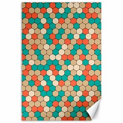 Multicolored Honeycomb Colorful Abstract Geometry Canvas 24  X 36  by Pakjumat