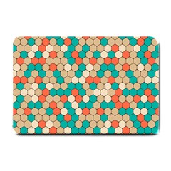 Multicolored Honeycomb Colorful Abstract Geometry Small Doormat by Pakjumat