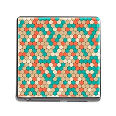 Multicolored Honeycomb Colorful Abstract Geometry Memory Card Reader (square 5 Slot) by Pakjumat