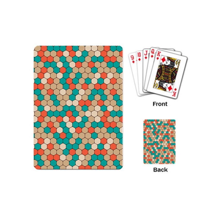 Multicolored Honeycomb Colorful Abstract Geometry Playing Cards Single Design (Mini)