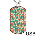 Multicolored Honeycomb Colorful Abstract Geometry Dog Tag USB Flash (One Side) Front