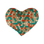 Multicolored Honeycomb Colorful Abstract Geometry Standard 16  Premium Heart Shape Cushions Back