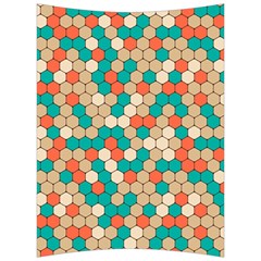 Multicolored Honeycomb Colorful Abstract Geometry Back Support Cushion by Pakjumat