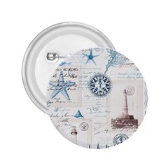 Nautical Lighthouse Vintage Postcard French Writing 2 25  Buttons by Pakjumat