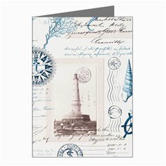 Nautical Lighthouse Vintage Postcard French Writing Greeting Cards (pkg Of 8) by Pakjumat