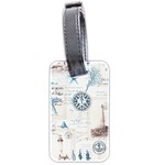 Nautical Lighthouse Vintage Postcard French Writing Luggage Tag (two sides) Front