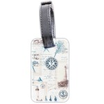 Nautical Lighthouse Vintage Postcard French Writing Luggage Tag (two sides) Back