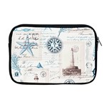 Nautical Lighthouse Vintage Postcard French Writing Apple MacBook Pro 17  Zipper Case Front