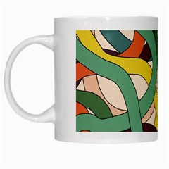 Snake Stripes Intertwined Abstract White Mug by Pakjumat