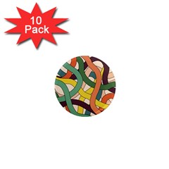 Snake Stripes Intertwined Abstract 1  Mini Magnet (10 Pack)  by Pakjumat